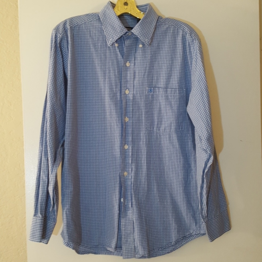 IZOD Blue Striped Shirt Long Sleeve Men's Size M